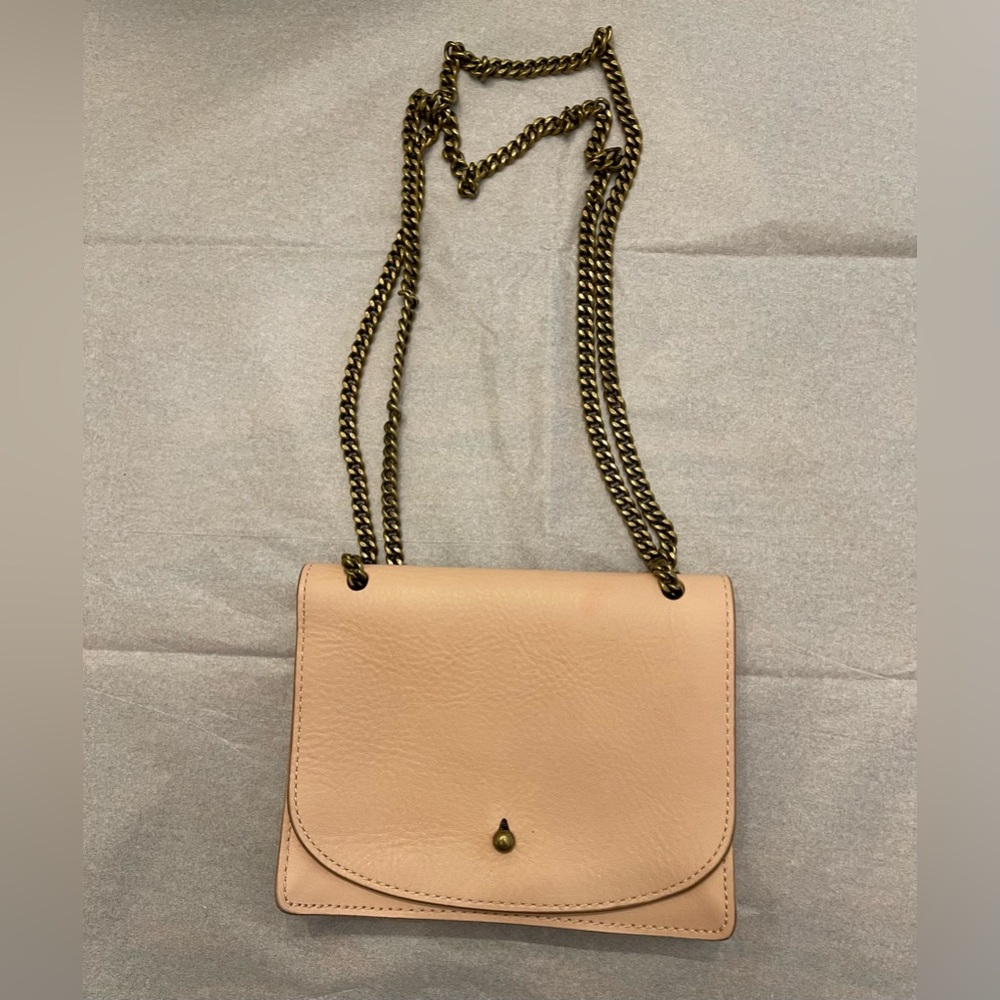 Madewell solid leather blush pink purse. Shoulder or Crossbody. NWT